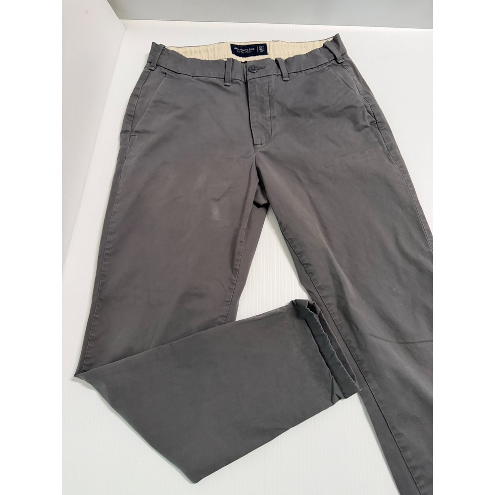 Abercrombie & Fitch Mens Slim Taper Stretch Chino Pants Grey 29x32
